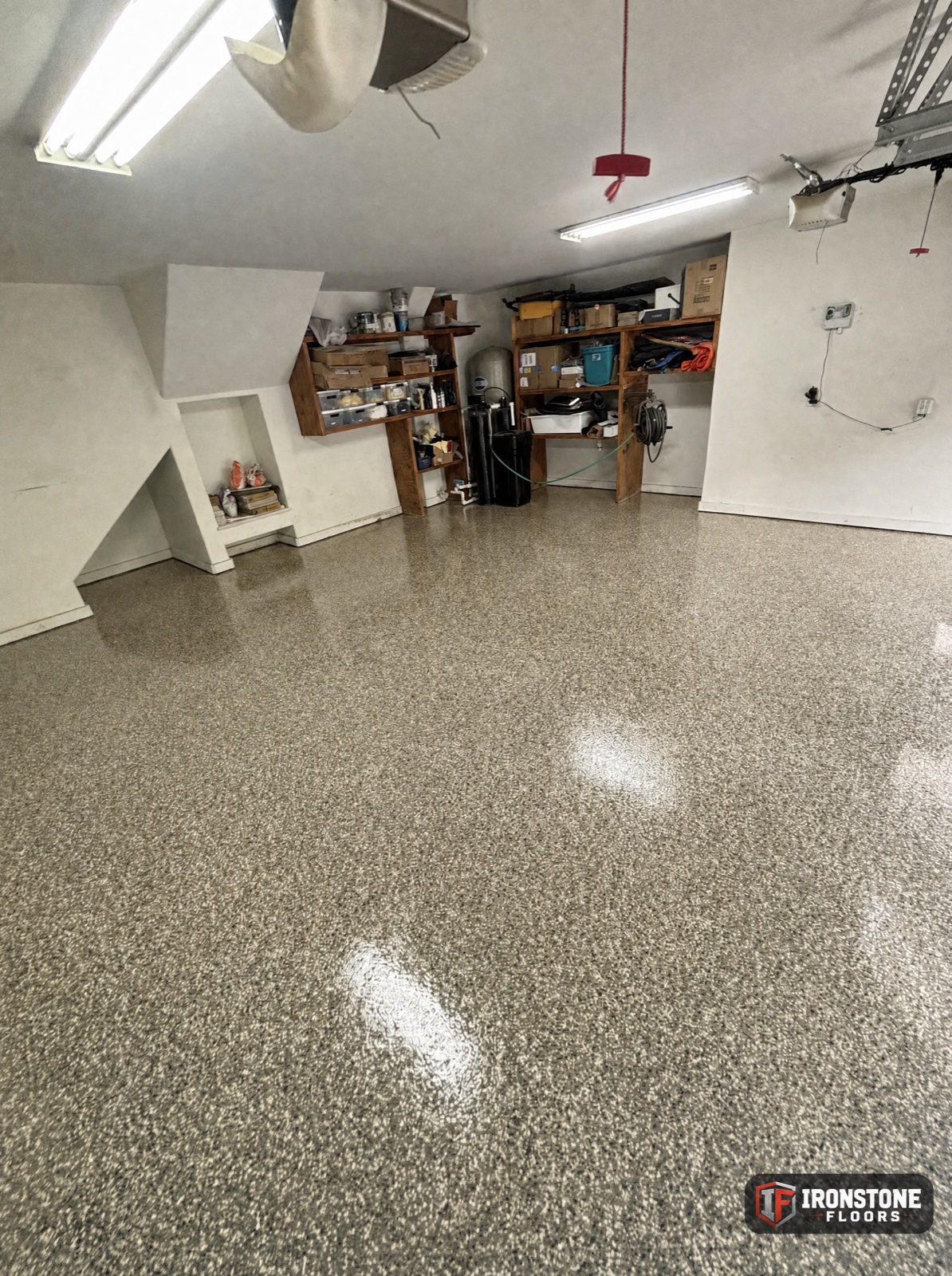 Sandstone flake garage floor