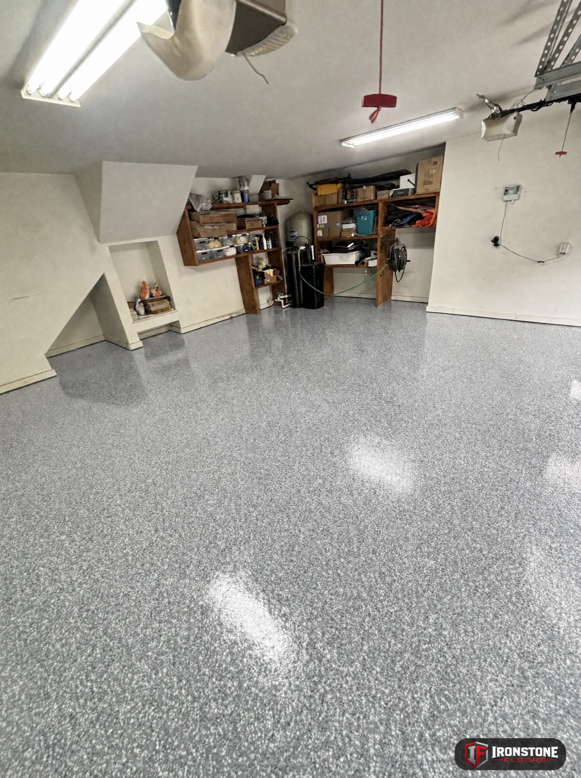 Silver Grey flake garage floor